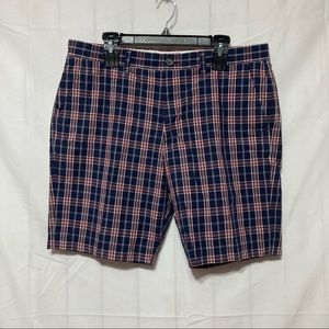J Crew Gramercy Plaid Shorts Mens 36 Red Blue 9" Inseam G1848